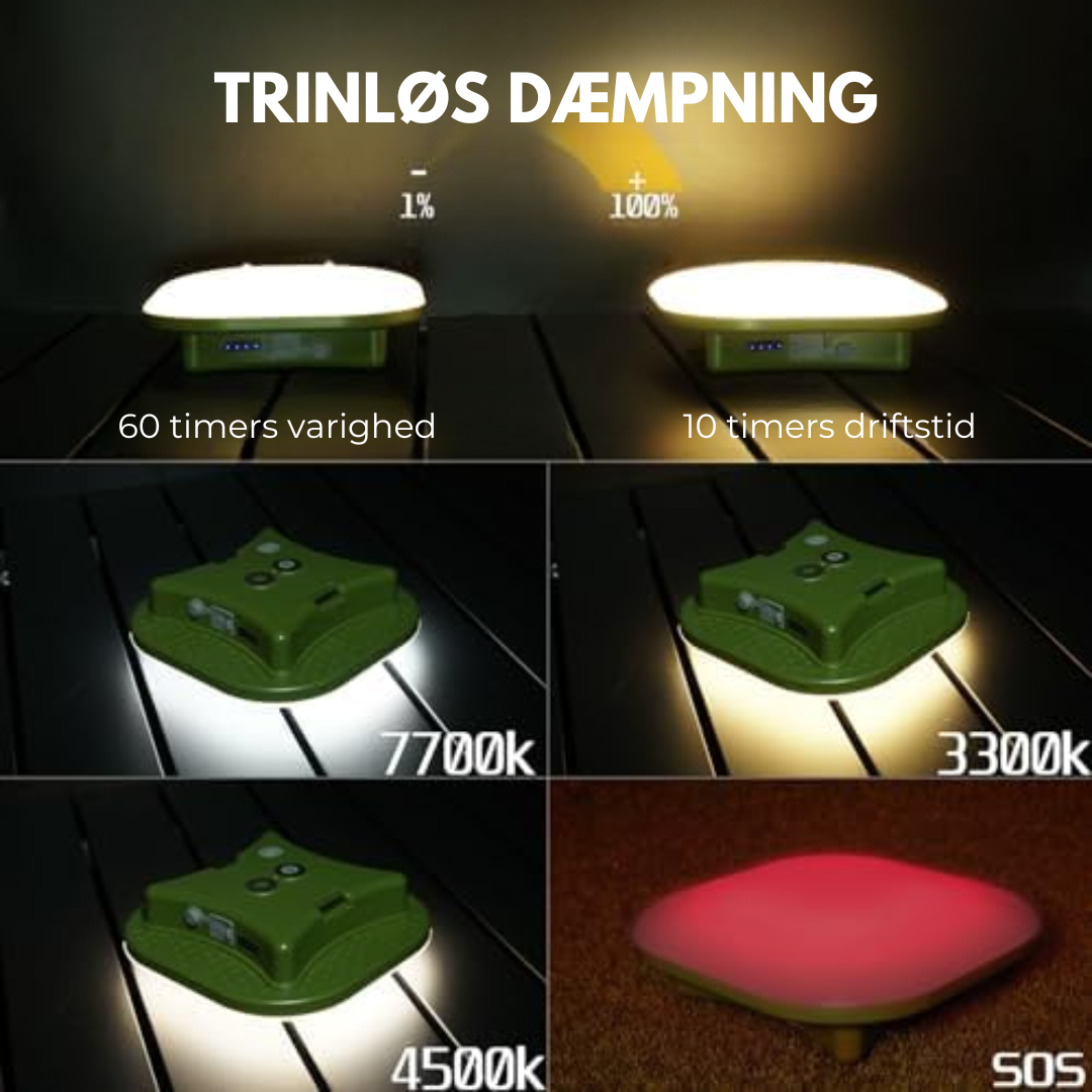 Campinglampe - USB - Sterkt batteri
