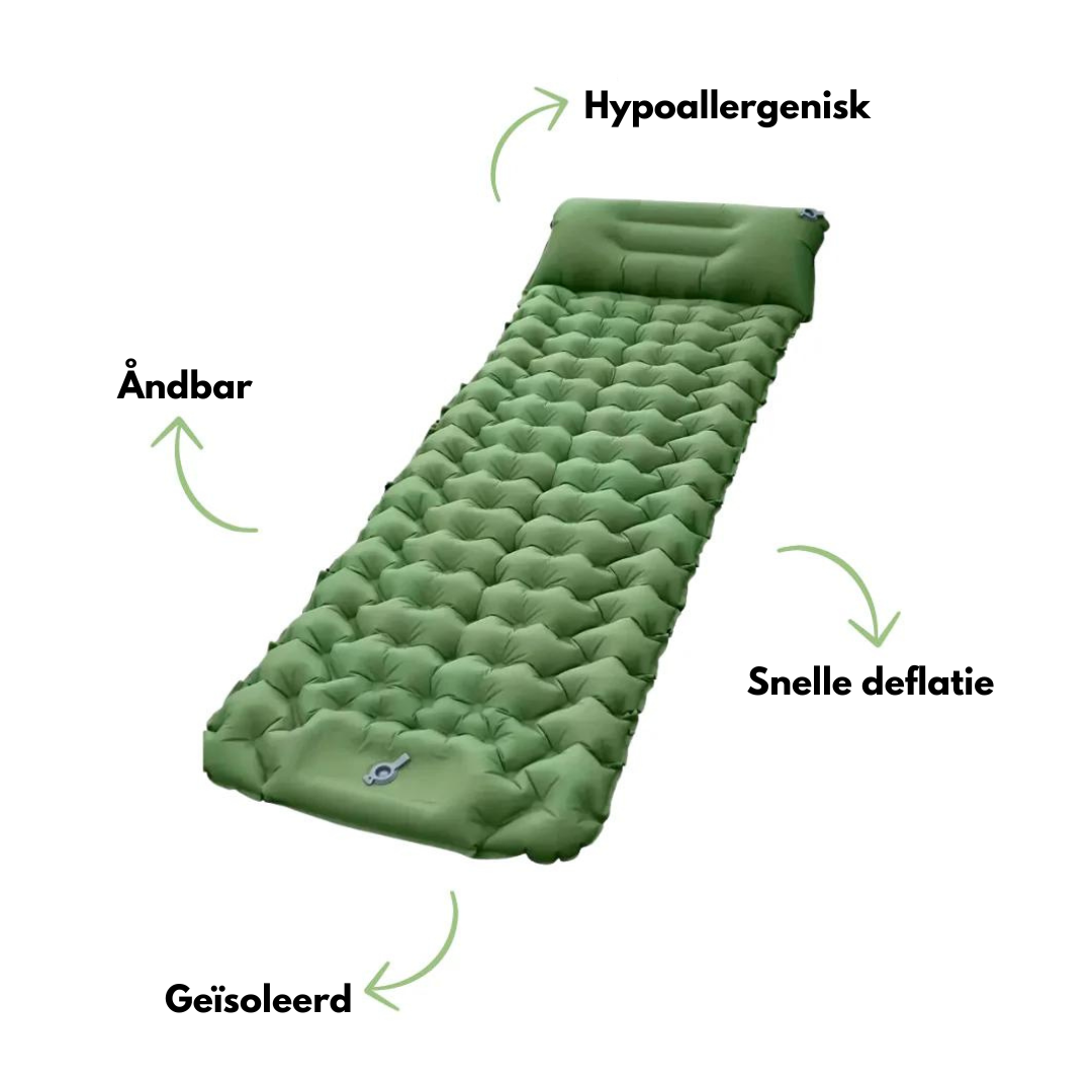 Luftmadras - camping - indbygget pumpe