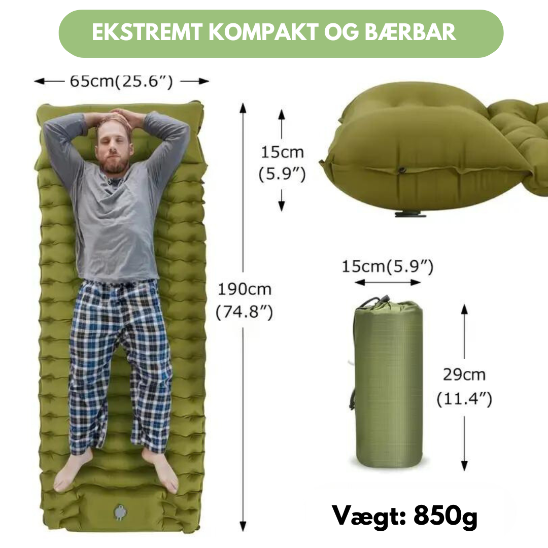 Luftmadras - camping - indbygget pumpe