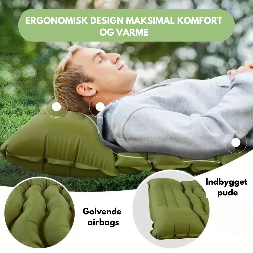 Luftmadras - camping - indbygget pumpe