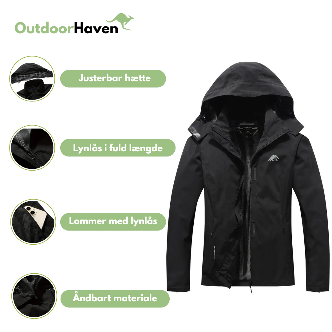 Udendørs efterårsjakke til damer - vindtæt - vandafvisende