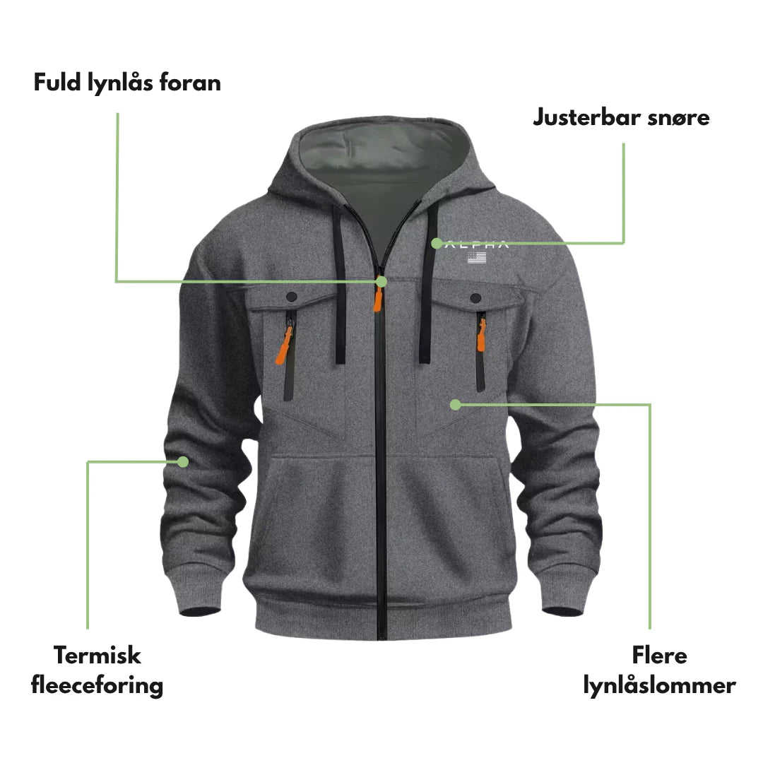 Softshell Hættetrøje – Fuld Lynlås – Termo Jakke