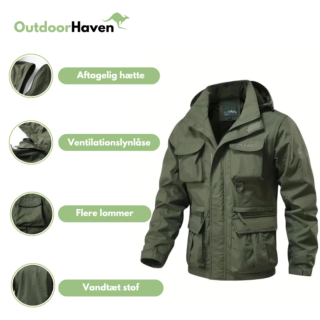 Udendørs efterårsjakke til mænd - vindtæt - vandafvisende