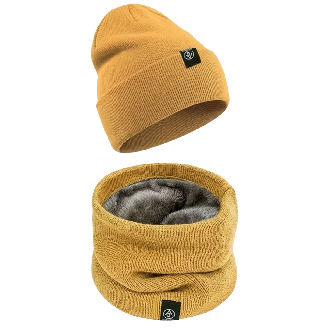 Vinterhue – Varm Tørklæde – Foret Strikket Sæt