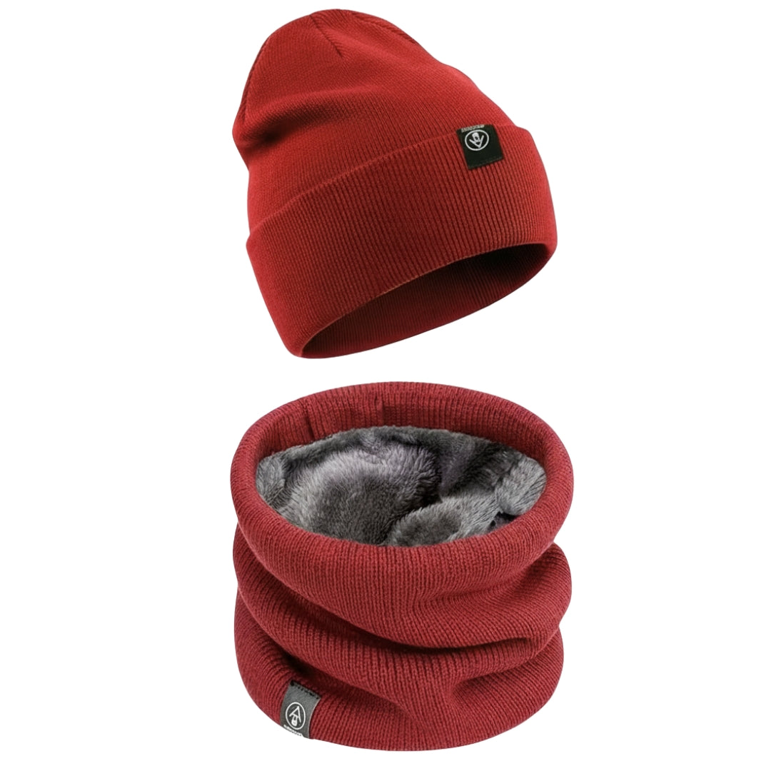 Vinterhue – Varm Tørklæde – Foret Strikket Sæt