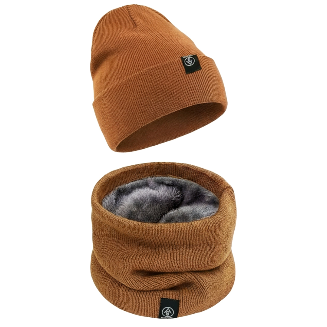 Vinterhue – Varm Tørklæde – Foret Strikket Sæt