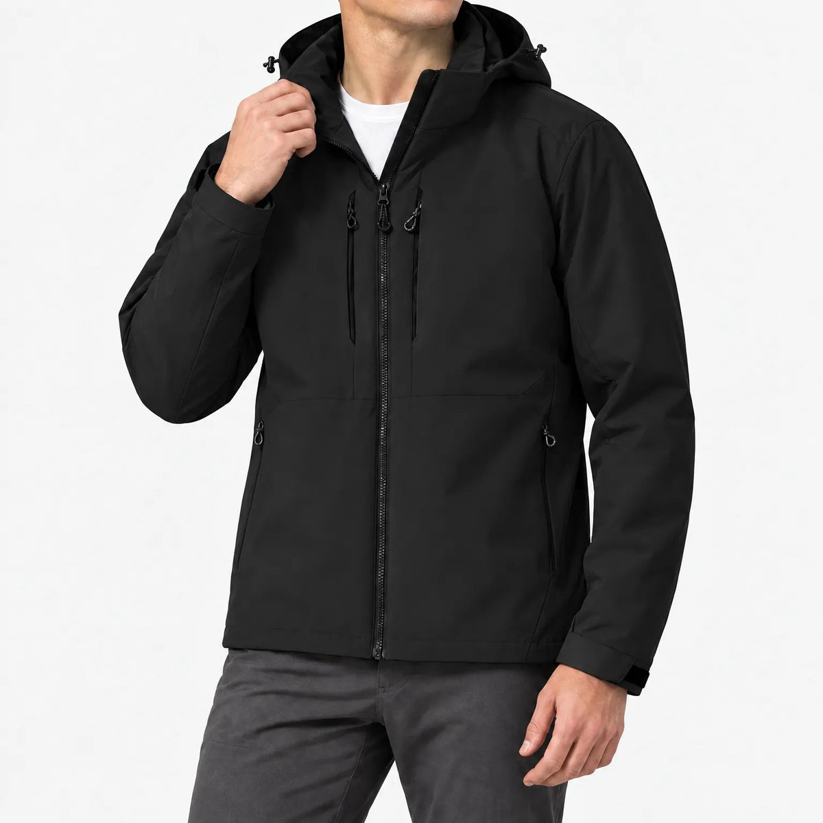 Skaljakke unisex i sort – produktfoto