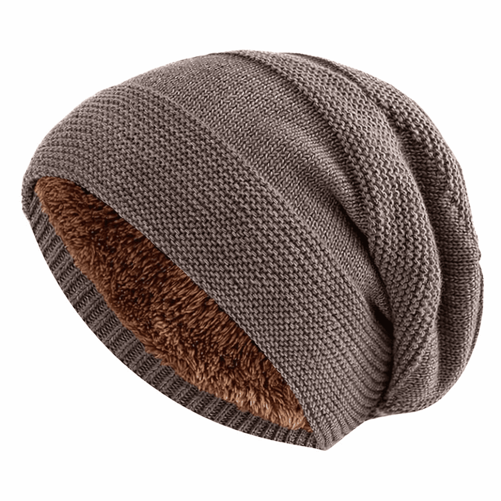 Beanie hue med fleecefor i taupe – det bløde for ses
