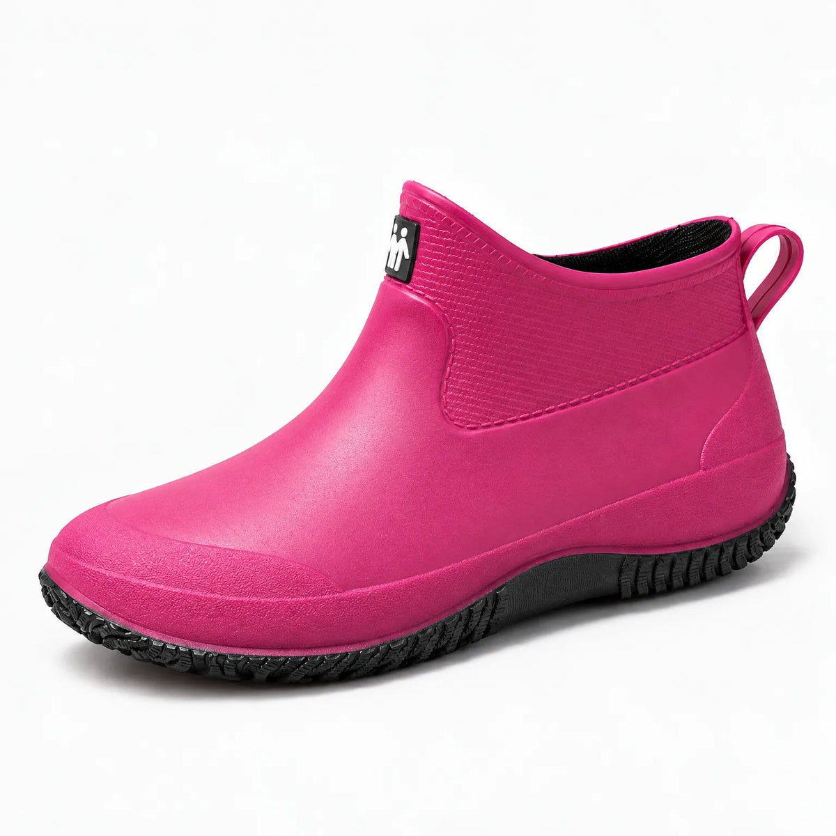 Korte gummistøvler dame i fuchsia – produktfoto