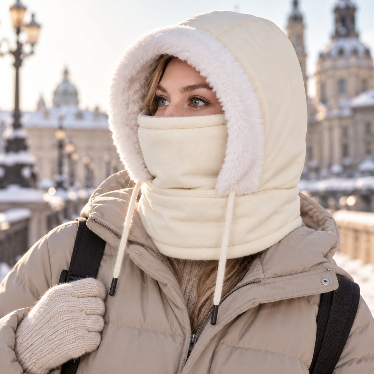 Balaclava Hue - Vinterhue med Plysfoer og Ansigtsbeskyttelse - Justerbar – 10