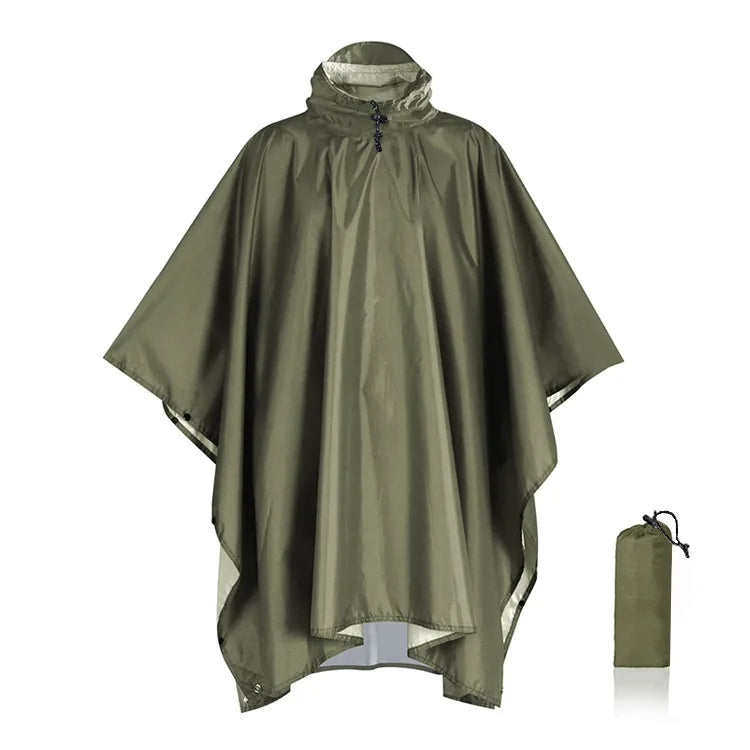 Regnponcho grøn som sovepose-cover