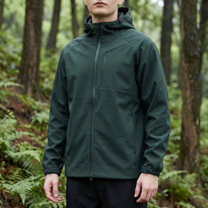 Overgangsjakke unisex i sort set forfra