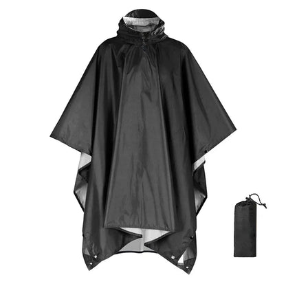 Regnponcho sort set forfra