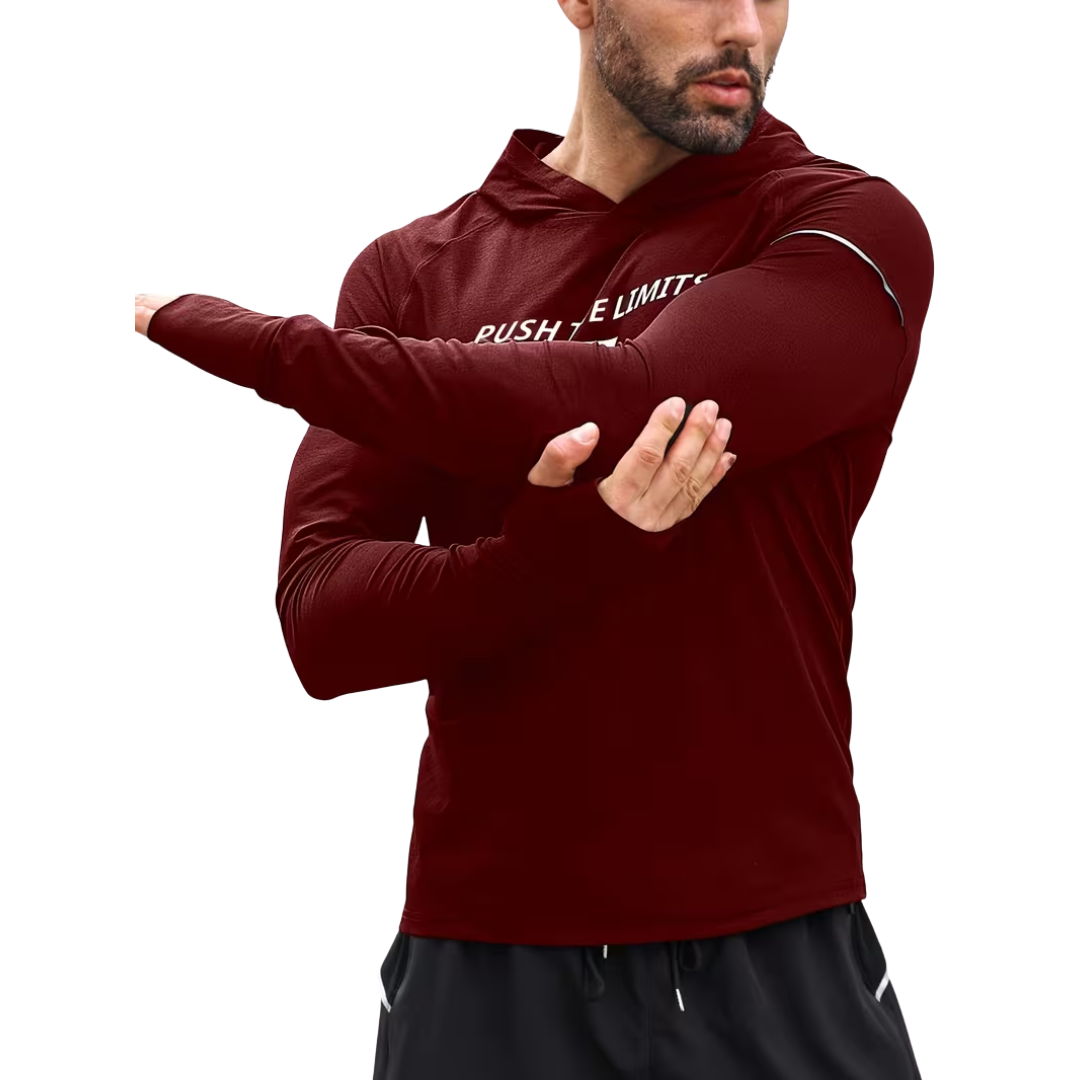 Herre reflekterende sportshoodie – slim fit – langærmet