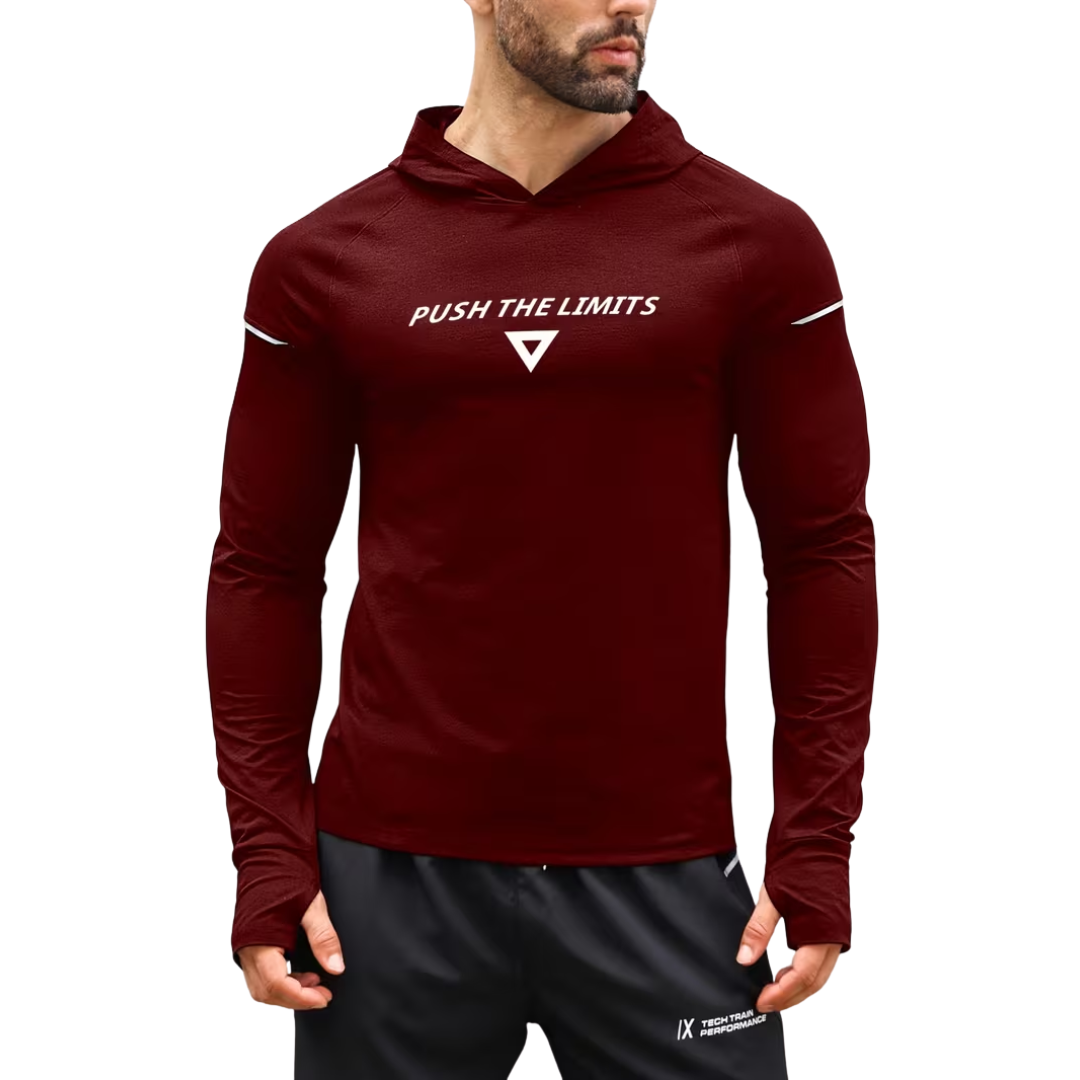 Herre reflekterende sportshoodie – slim fit – langærmet