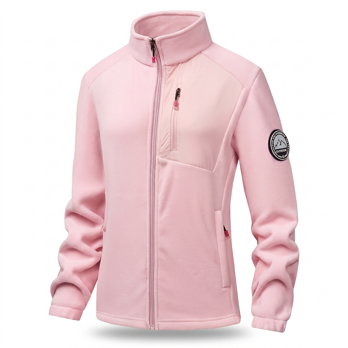 Fleece jakke dame set forfra i lyseblå