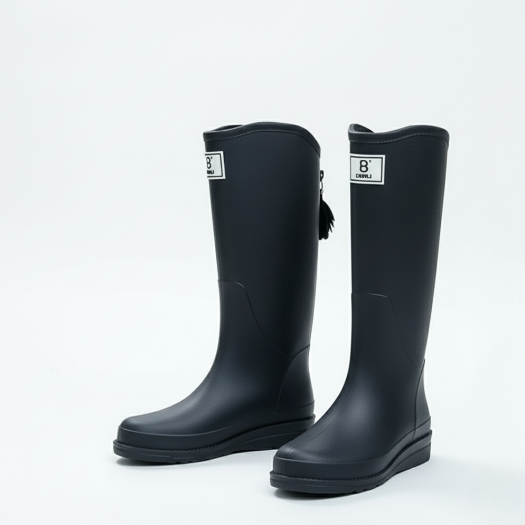 Gummistøvler Dame Halvhøje - Vandtætte Slip-on i PVC