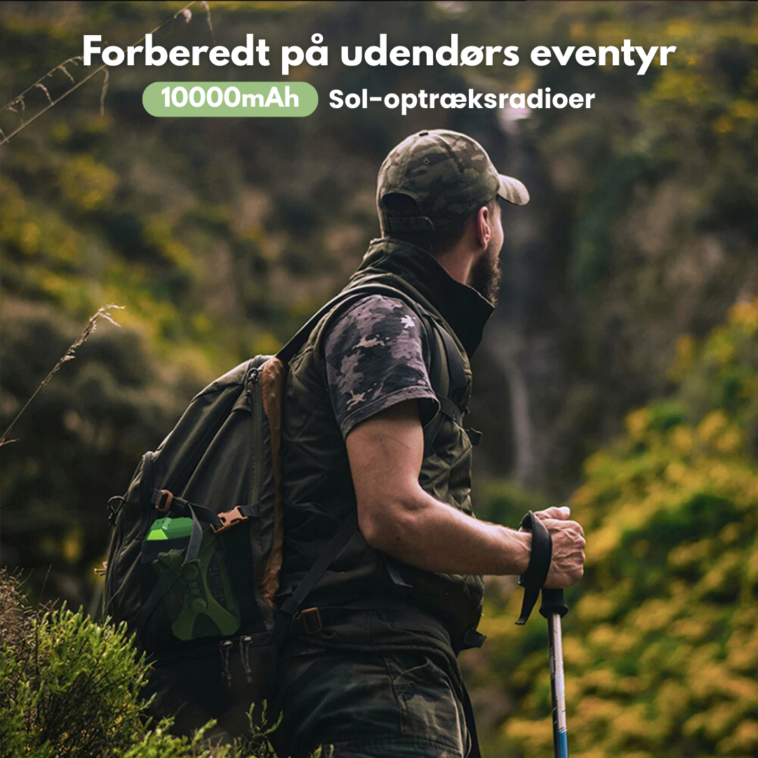 Multifunktionel Nødradio 10000mAh – Solenergi, Håndsving, LED & SOS Alarm
