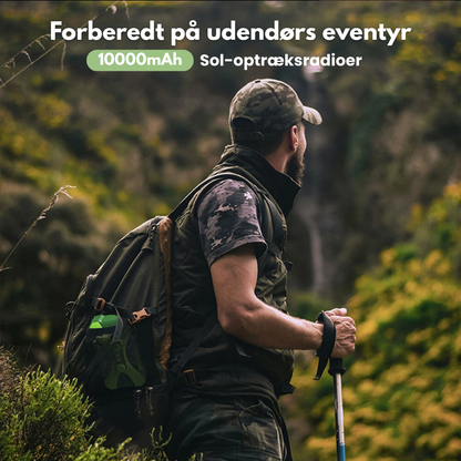 Multifunktionel Nødradio 10000mAh – Solenergi, Håndsving, LED & SOS Alarm