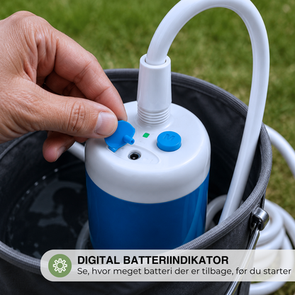 Bærbar Campingbruser Pumpe 5000mAh – Genopladelig – Komplet Sæt