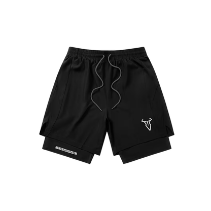 Herre sportshorts – geometrisk design & sidelommer