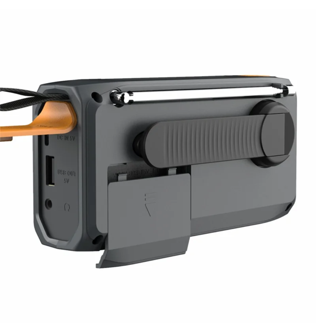 DAB/FM Nødradio 4500mAh – Solenergi & Håndsving