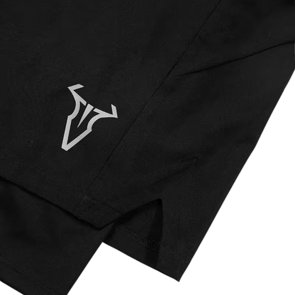 Herre sportshorts – geometrisk design & sidelommer