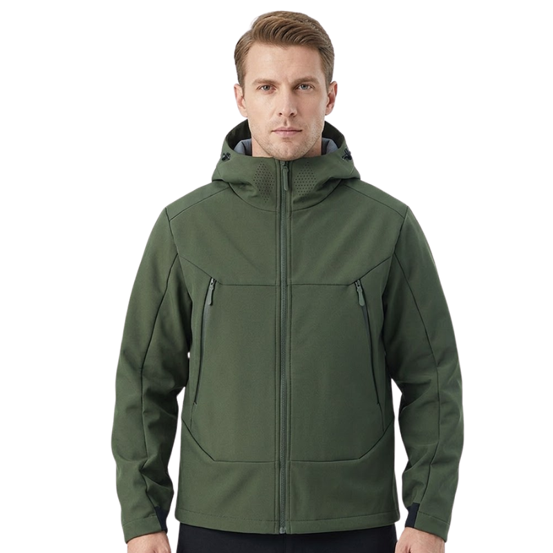 Softshell jakke herre i gul set forfra