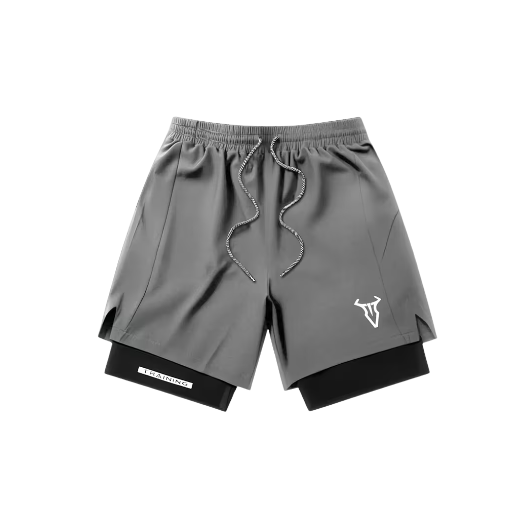 Herre sportshorts – geometrisk design & sidelommer