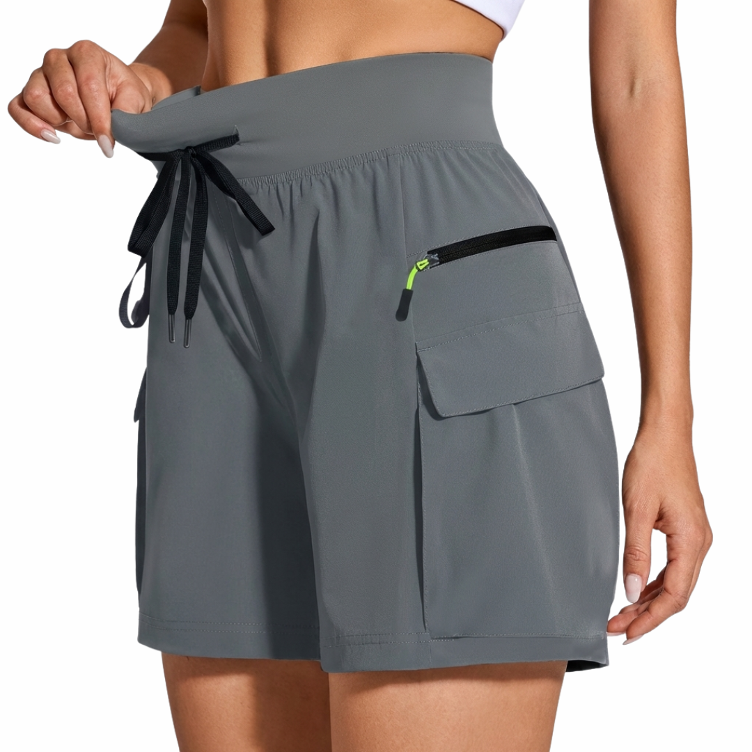 Dame High Waist Cargo Shorts – Flere Lommer – Outdoor & Sport