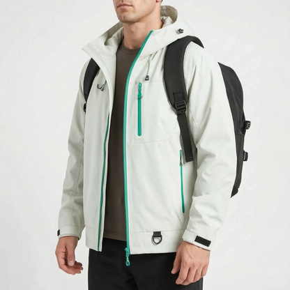 Regnjakke unisex i sort på model