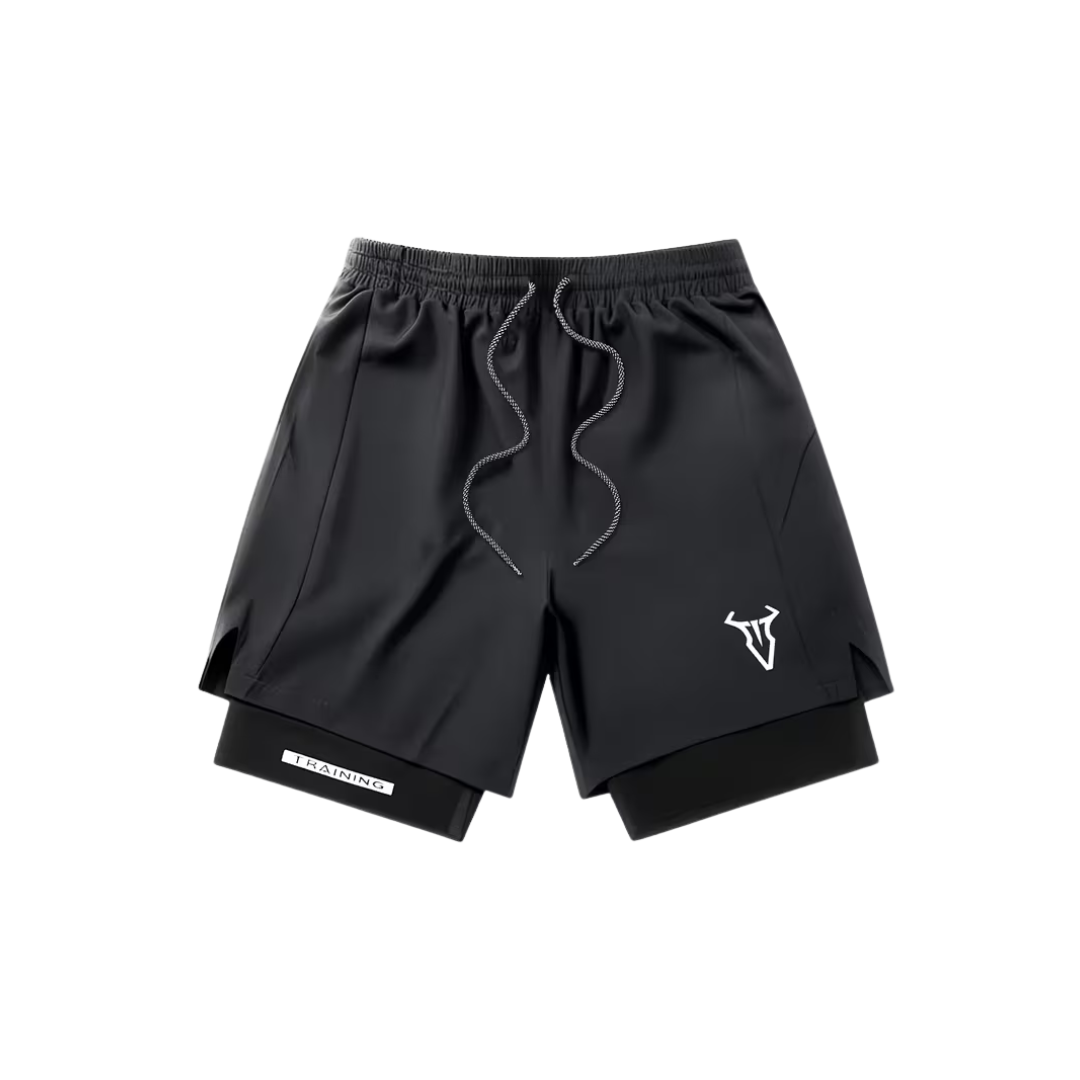 Herre sportshorts – geometrisk design & sidelommer