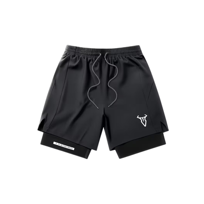 Herre sportshorts – geometrisk design & sidelommer