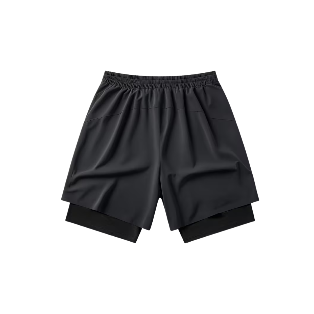 Herre sportshorts – geometrisk design & sidelommer