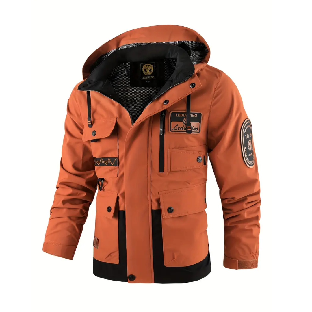 Herre Vatteret Outdoor Jakke – Aftagelig Hætte – Efterår & Vinter
