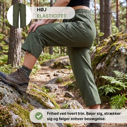 Dame Outdoor Capri – Åndbare Stretch Vandrebukser med Lynlåslommer