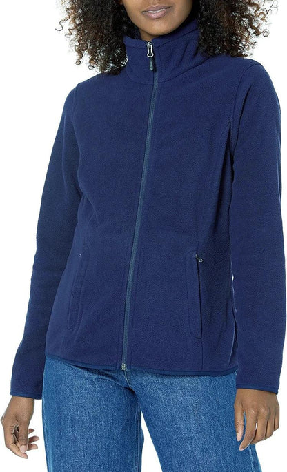 Fleece jakke dame med hætte taget af