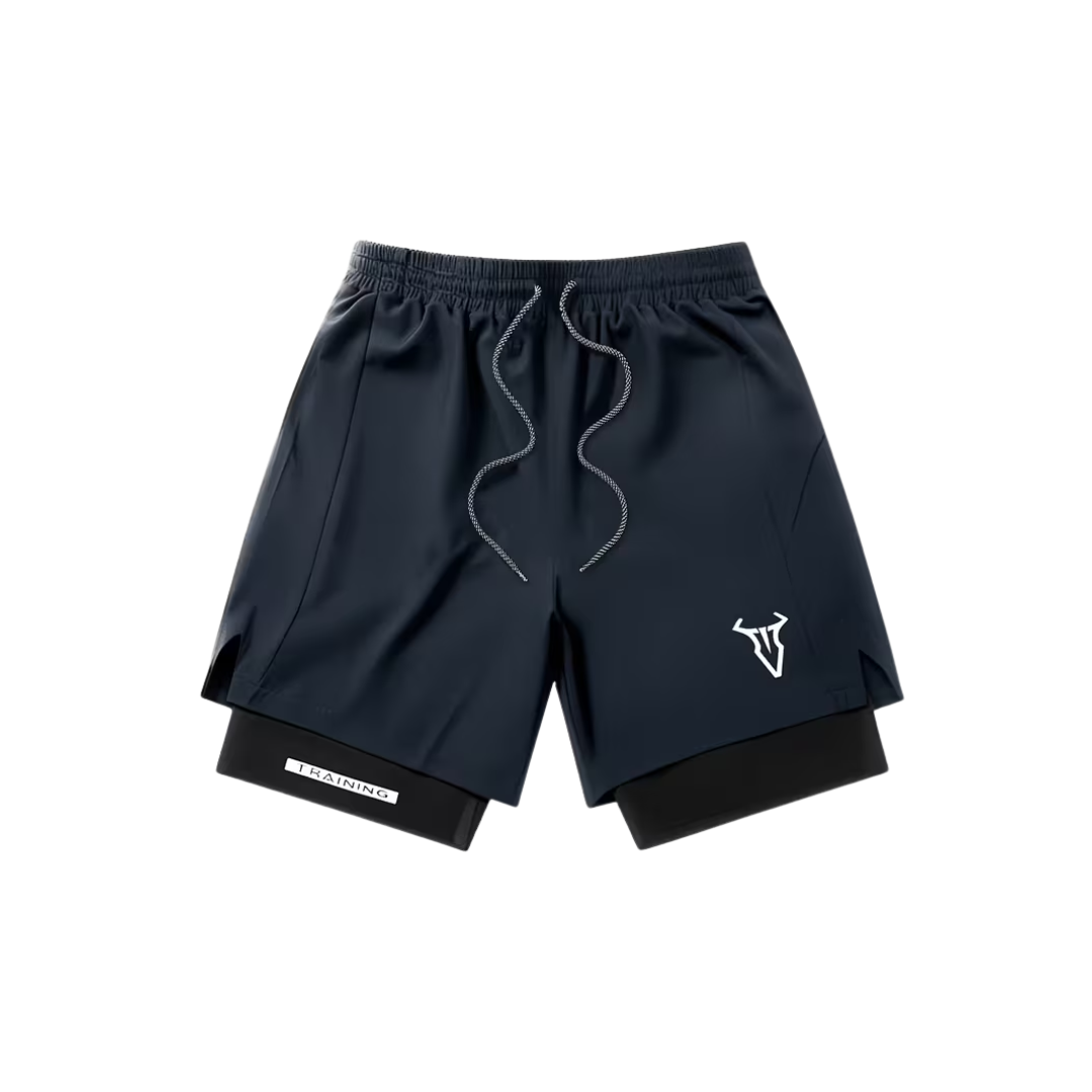 Herre sportshorts – geometrisk design & sidelommer