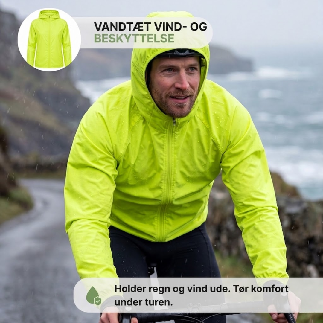 Sammenfoldelig Cykeljakke med Hætte Unisex – Vandtæt & Vindtæt