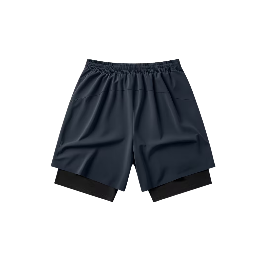Herre sportshorts – geometrisk design & sidelommer