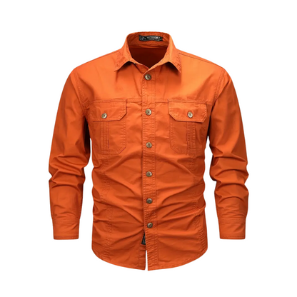 Herre Klassisk Outdoor Skjorte - 100% Bomuld & Multi-Lomme Design
