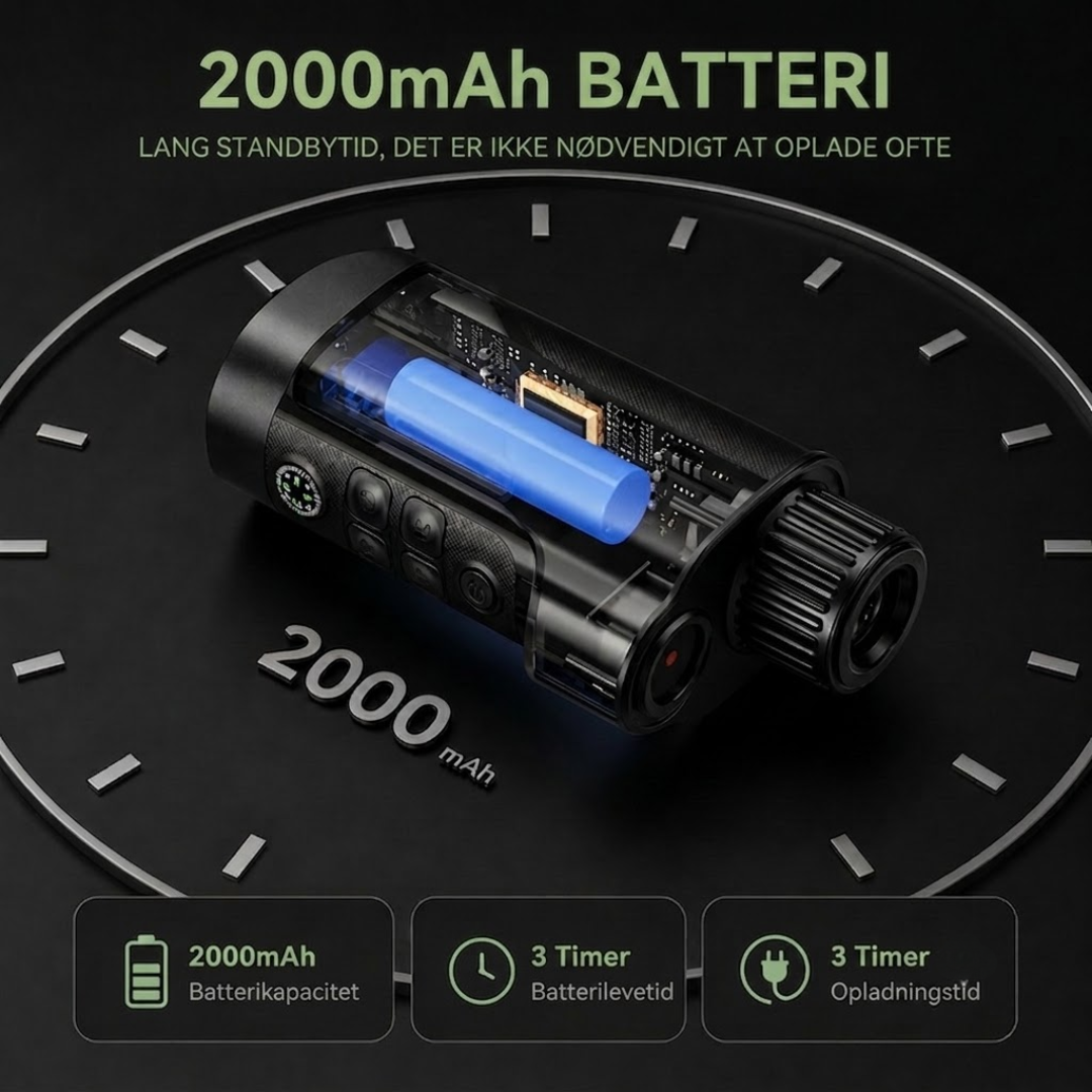 Natkikkert med 10x Zoom – USB-Genopladelig, Infrarød & med Kompas