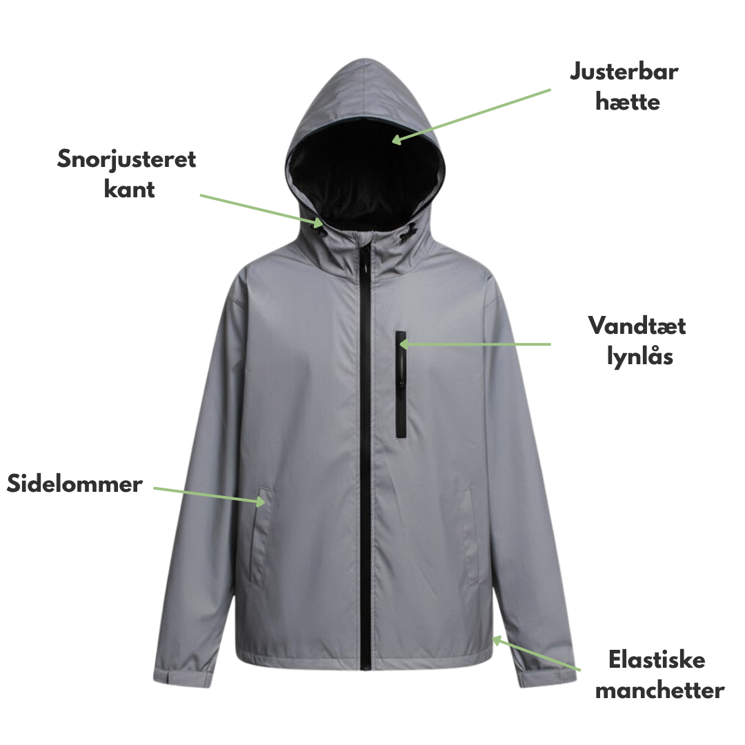 Herre Refleksjakke – Vandtæt – Regnjakke