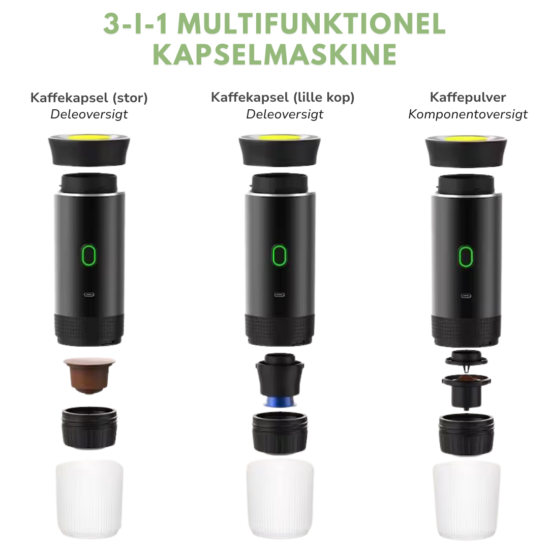 Bærbar Kaffemaskine – Altid Varm Kaffe – USB Genopladelig