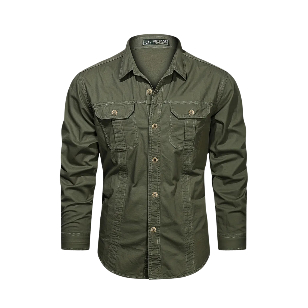 Herre Klassisk Outdoor Skjorte - 100% Bomuld & Multi-Lomme Design
