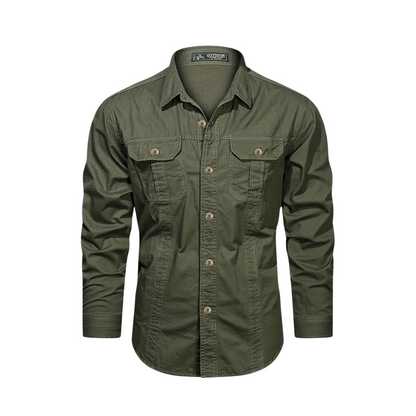 Herre Klassisk Outdoor Skjorte - 100% Bomuld & Multi-Lomme Design