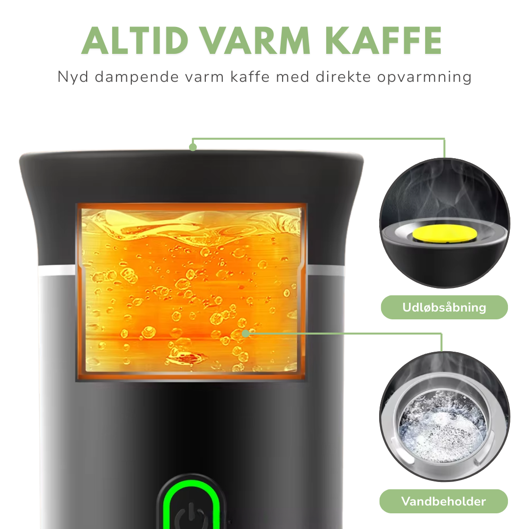 Bærbar Kaffemaskine – Altid Varm Kaffe – USB Genopladelig