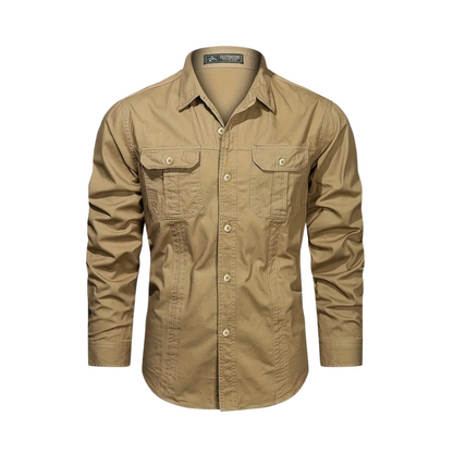Herre Klassisk Outdoor Skjorte - 100% Bomuld & Multi-Lomme Design