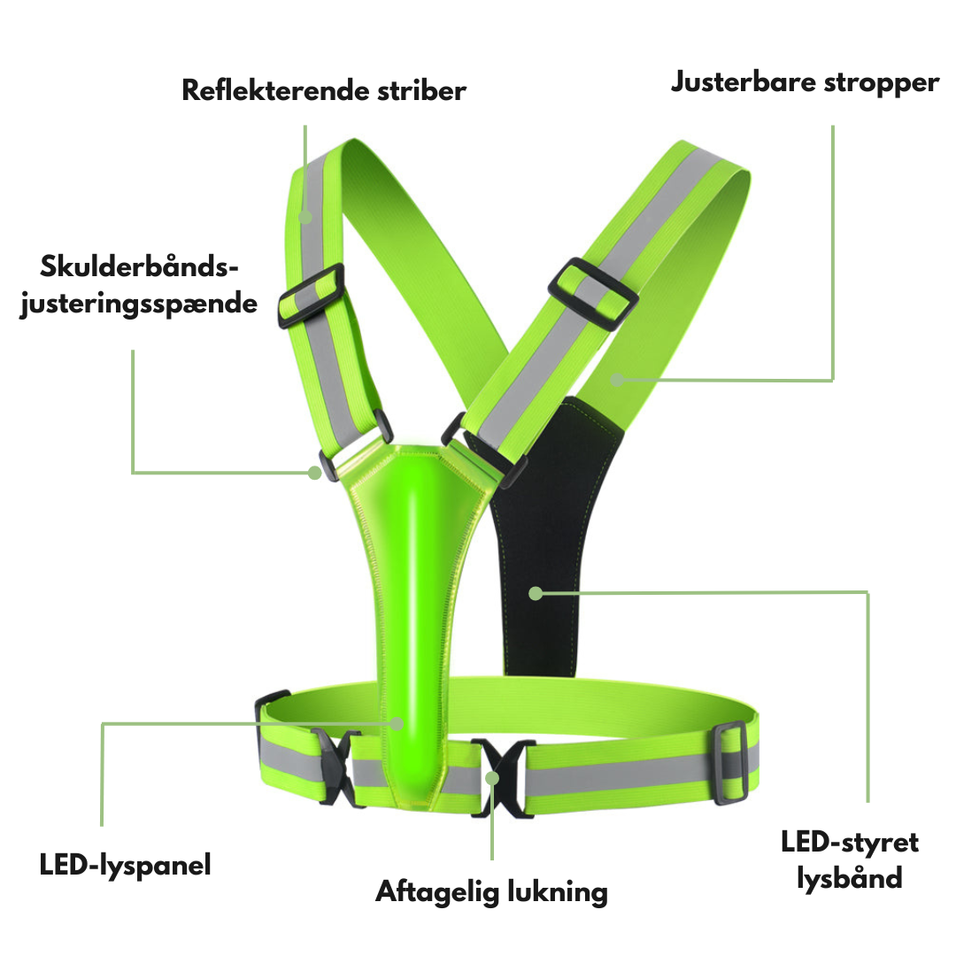 LED Sikkerhedsvest – Reflekterende – Løbevest