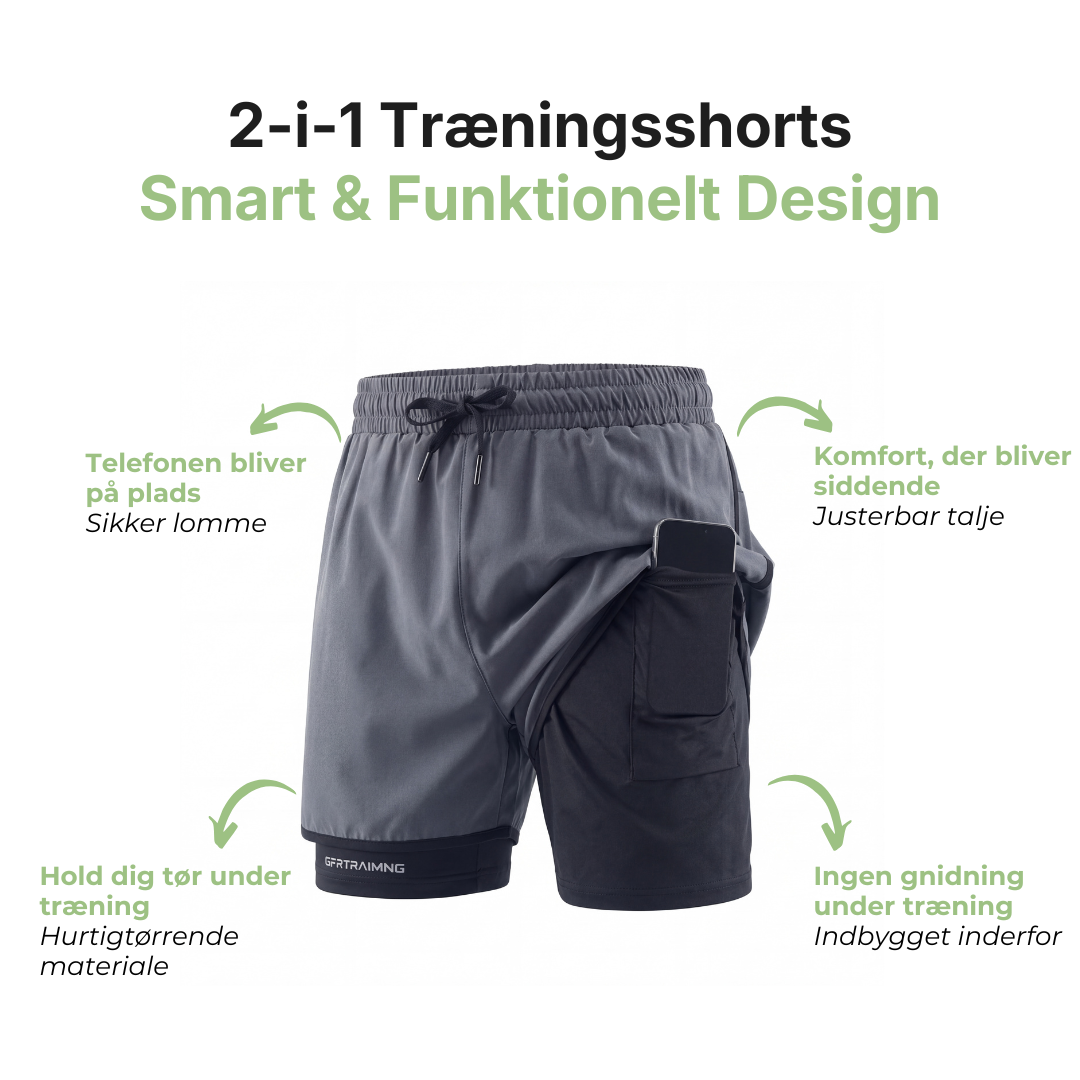 Herre 2-i-1 sportshorts – hurtigttørrende & komfortable 3 Pak